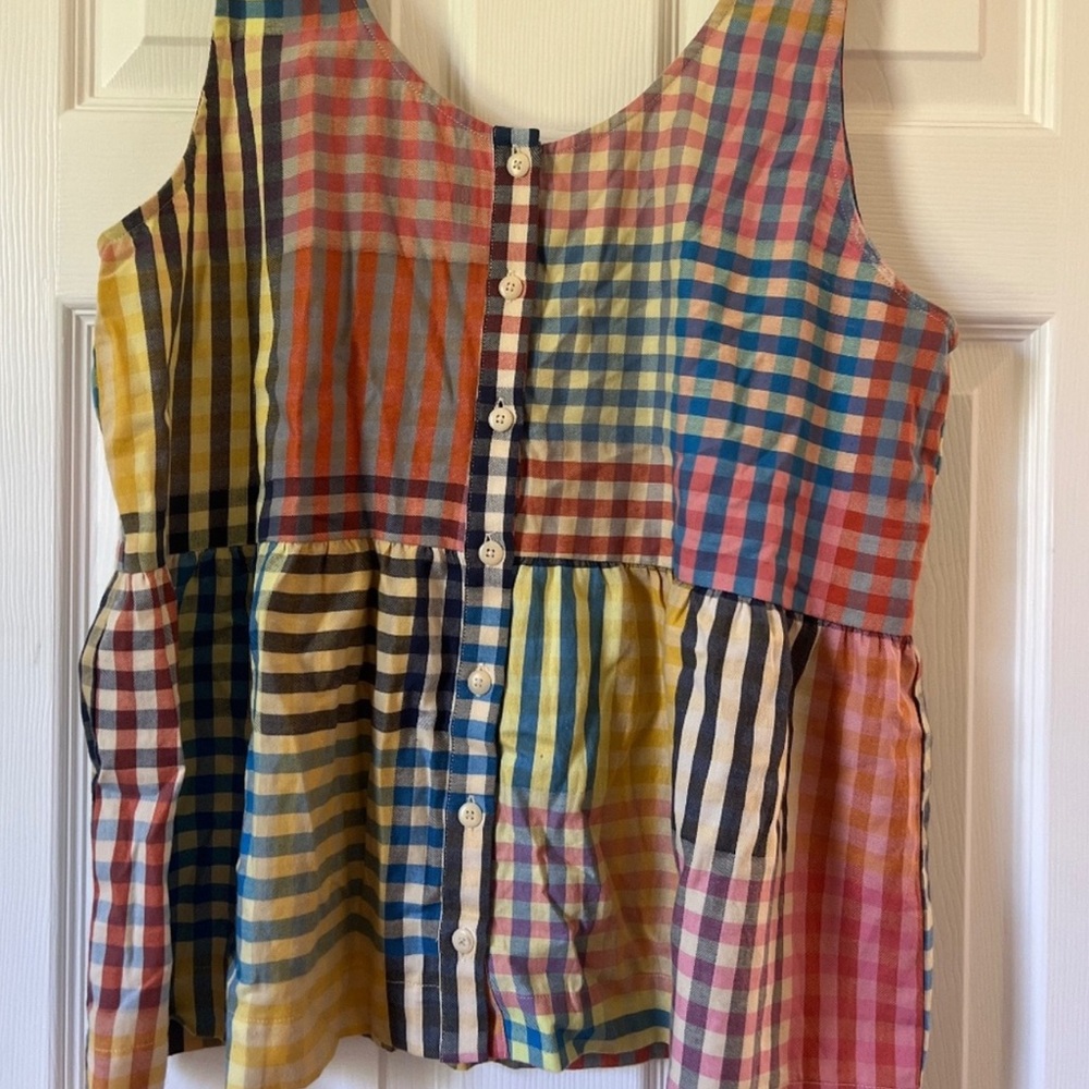 Ilana Kohn Plaid Peplum Top - XL - 100% cotton, soft and perfect for summer!